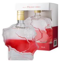 Wódka Mapa Polski z flagą w tle 40% 0,7L