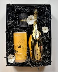 Box prezentowy z prosecco, kawą i świecą – zestaw czarny