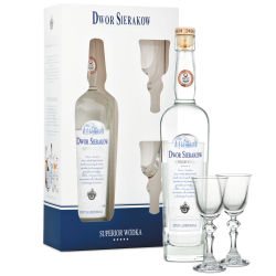 Zestaw Wódka Dwór Sieraków Superior 40% 0,7L  + 2 kieliszki