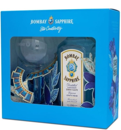 Zestaw Bombay Sapphire London Dry Gin + kieliszek