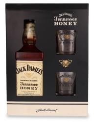 Zestaw Jack Daniels Honey 35% 0,7L  + szklanki